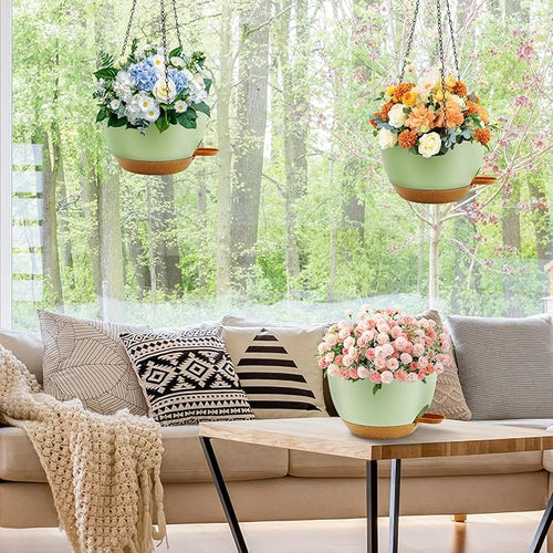 10 inch Hanging Planters for Indoor Plants, 3 Pack Self-Watering Hanging - Image 2