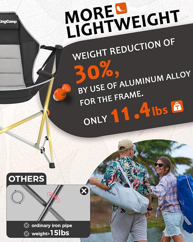 KingCamp Hammock Chair with Footrest – Heavy Duty Swinging Rocking Camping - Image 4