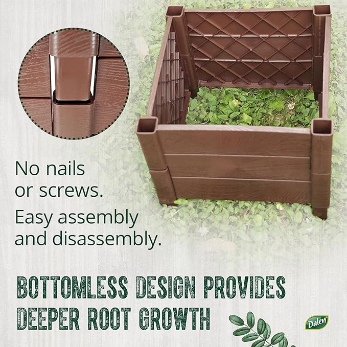 Dalen Modular Raised Bed Garden – Faux Wood – 4 Panel Starter Pack – Makes - Image 4