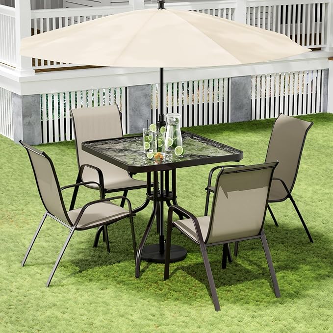 Arlopu 5 Piece Outdoor Patio Dining Set, Porch Furniture - Image 9