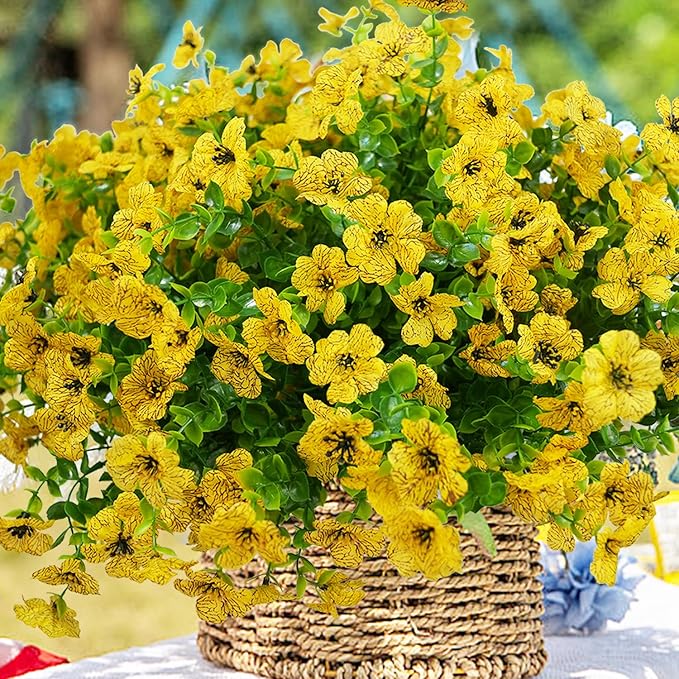 Artificial Flowers for Outdoor, UV Resistant Fake Silk Flowers, Realistic Faux - Image 3