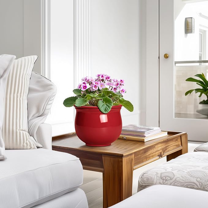 Ceramic Self Watering Planter, 6 Inch African Violet Pots - Image 6