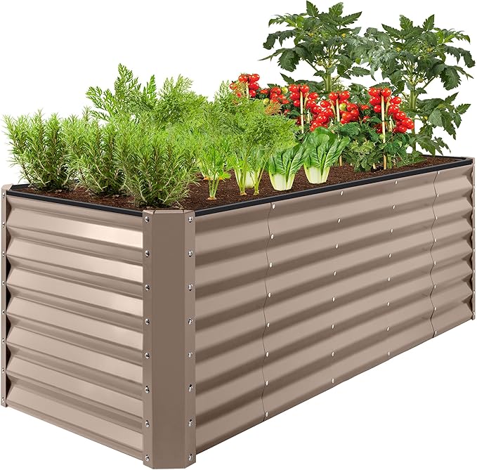 Best Choice Products 8x2x2ft Outdoor Metal Raised Garden Bed, Rectangular Deep by BestChoiceProducts