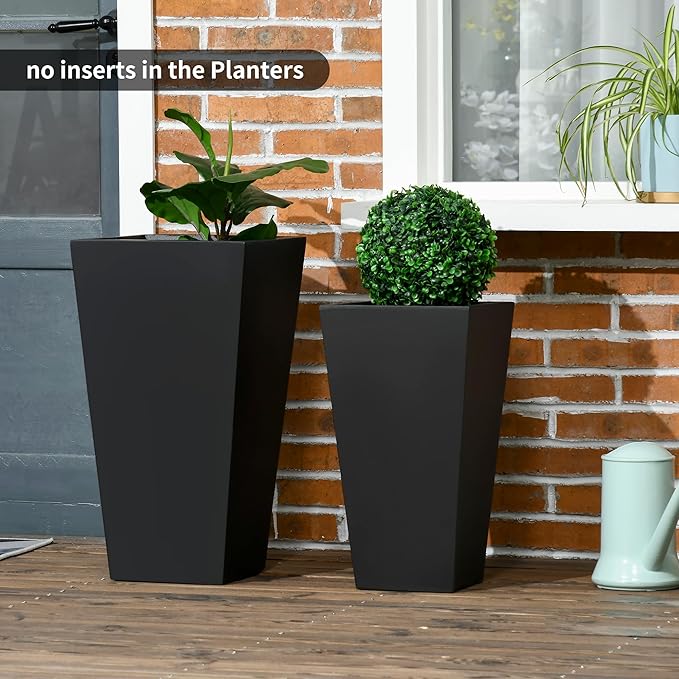 Outsunny 2-Pack Outdoor Planter Set, Flower Pots - Image 2