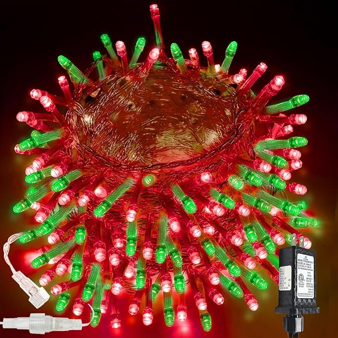 Upgraded Connectable 200 LED Christmas String Lights Outdoor Indoor, 66FT Red by SANJICHA