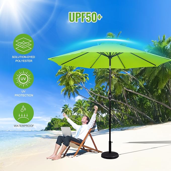 Backyard Expressions 9 ft. Patio Umbrella, Market Table Umbrella w/Tilt and - Image 3