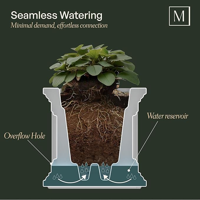 Mayne Nantucket 20-Inch Square Planter – Self-Watering, Weather-Resistant - Image 2