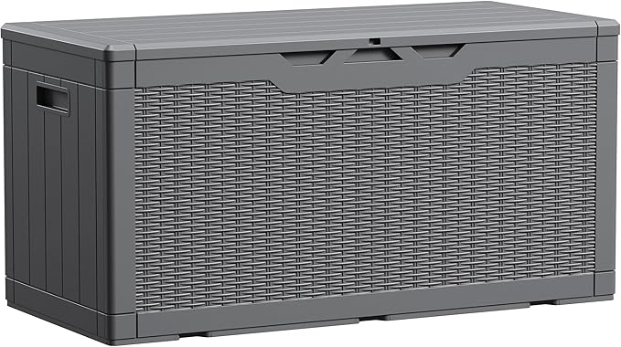 Devoko 100 Gallon Waterproof Large Resin Deck Box Indoor Outdoor Lockable by DEVOKO