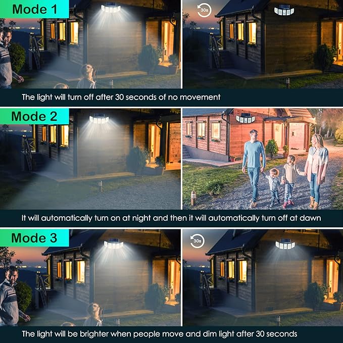 Solar Outdoor Lights, Flood Light Motion Sensor & Dusk to Dawn, Solar - Image 6