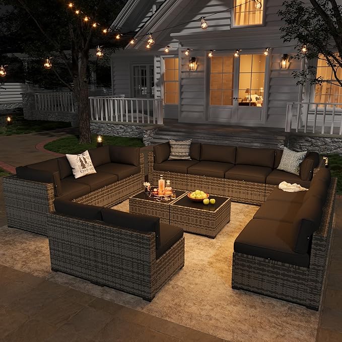 Aoxun Patio Furniture Sets, 14-Piece Outdoor Patio Furniture - Image 3