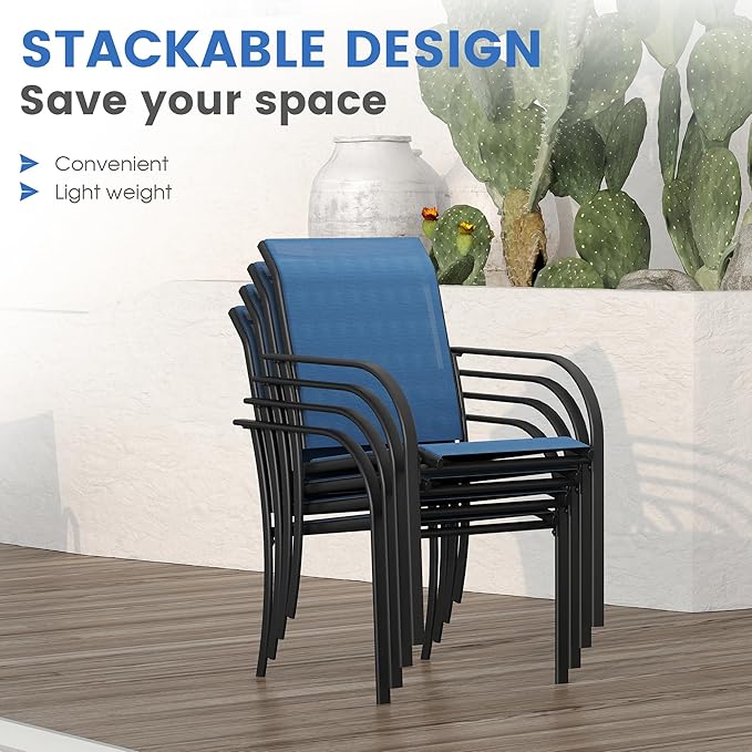 VICLLAX Patio Dining Set for 6, Outdoor Furniture Set Includes 63" Rectangle - Image 5