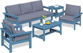 SERWALL HDPE Patio Furniture Set, 7-piece Outdoor Sectional Sofa Set, All by SERWALL