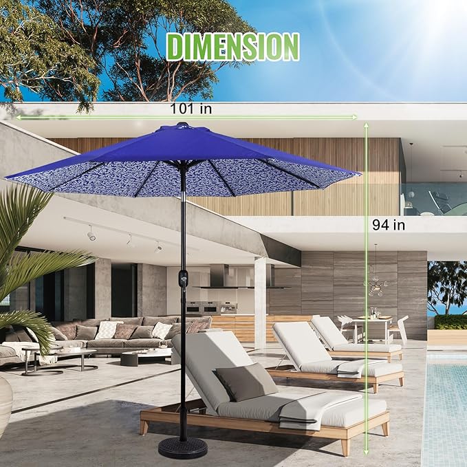 Backyard Expressions 9 ft. Patio Umbrella, Market Table Umbrella w/Tilt and - Image 7
