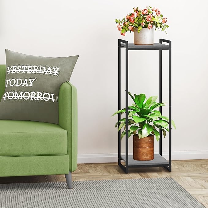 2-Tier Plant Stand Indoor, Oak Grey - Image 5