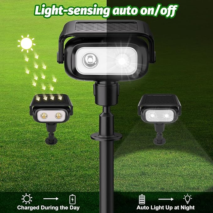 Nreonrick Solar Spot Lights 360° Adjustable Solar Lights Outdoor IP65 Waterproof - Image 3