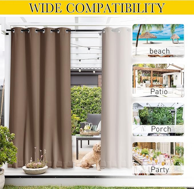 NICETOWN 2 Panels Outdoor Curtains - Image 6