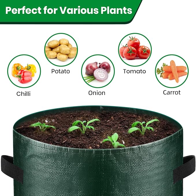 10 Gallon 8-Pack Grow Bags, Durable PE Fabric Pots - Image 2