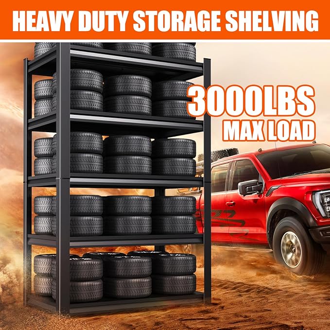 Garage Shelving-2050 lbs 5 Tier Storage Shelves, Adjustable Heavy Duty Metal - Image 4