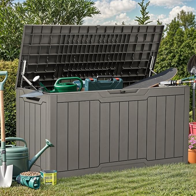 YITAHOME 80 Gallon Outdoor Storage Box, Large Waterproof Resin Deck Box - Image 6
