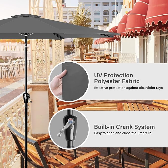 Simple Deluxe 9' Patio Umbrella Outdoor Table Market Yard Umbrella - Image 6