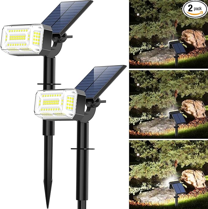 102 LED Solar Spot Lights Outdoor Waterproof IP65, Adjustable Landscape by WENATY