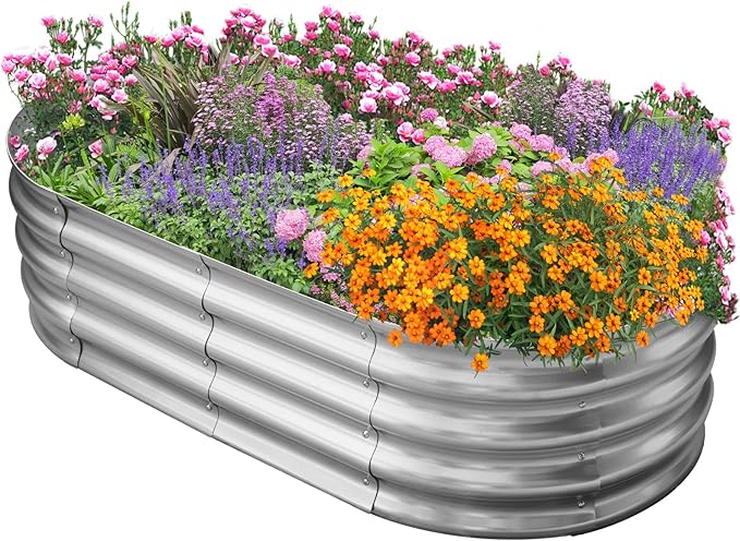 Galvanized Raised Garden Bed for Outdoor: 4X2X1ft Durable Metal Vegetable Plant by Unknown