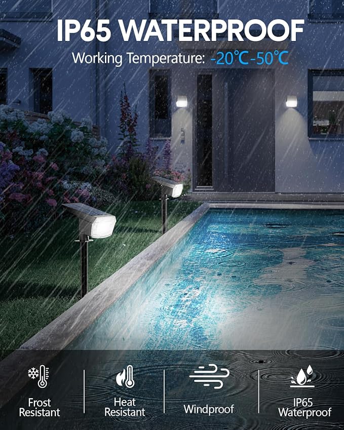 HIBOITEC Solar Spot Lights Outdoor 59LED Landscape Lights Solar Powered - Image 3