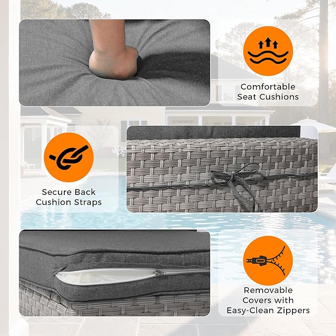 14-Seat Outdoor Wicker Patio Furniture Set - Image 7