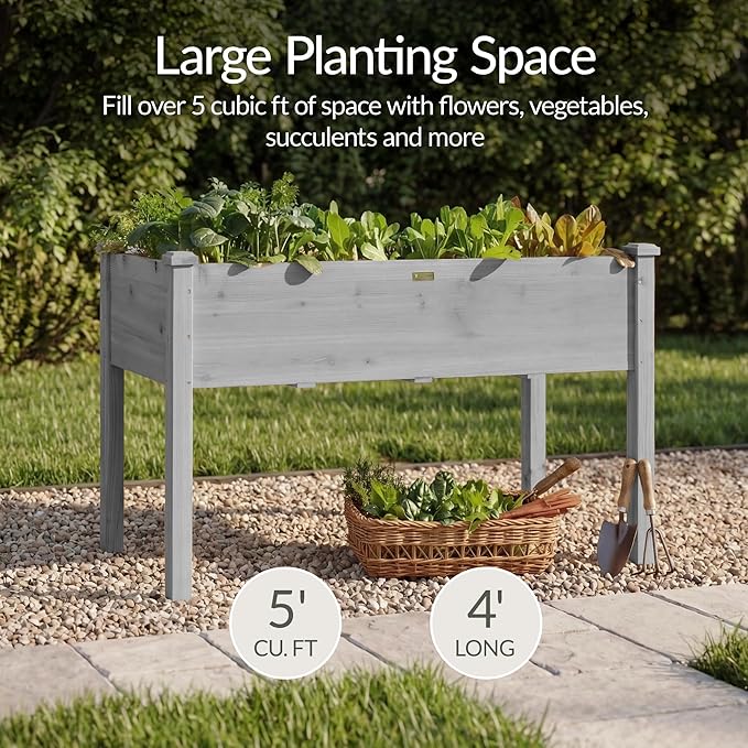 Best Choice Products 48x24x30in Raised Garden Bed, Elevated Wood Planter Box - Image 3