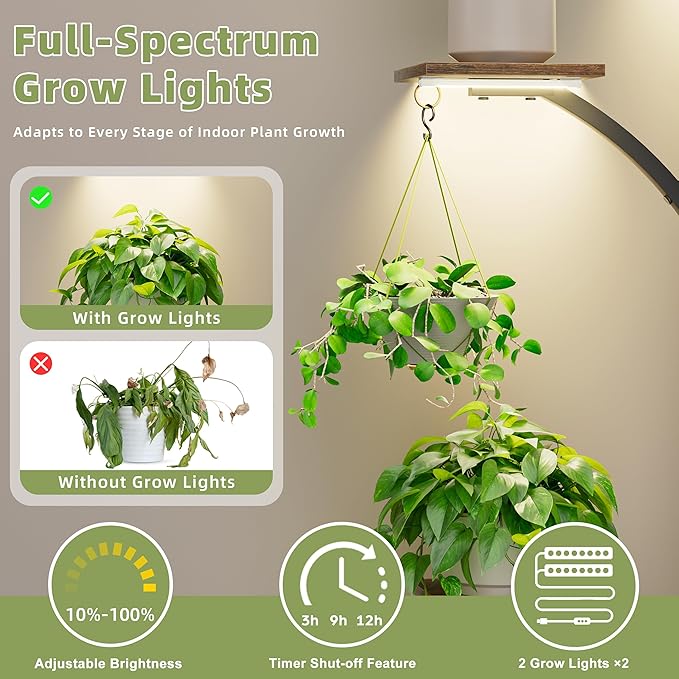 Plant Stand Indoor with Grow Lights - Image 3