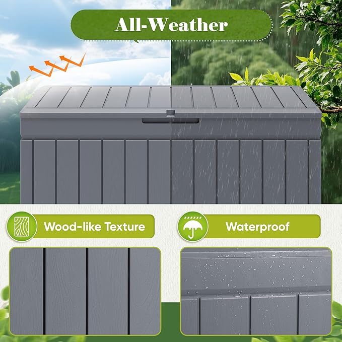 Flamaker Outdoor Storage Box 80 Gallon Resin Waterproof Deck Box Delivery Box - Image 5