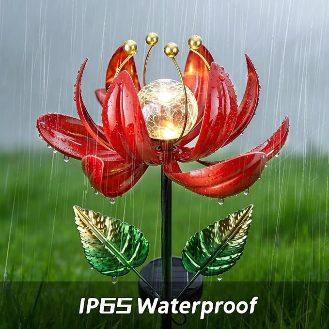 Solar Lights Outdoor Garden Decor, Solar Wind Spinner Yard Decorations Gifts - Image 6