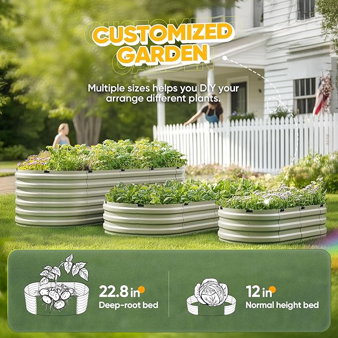 KING BIRD Raised Garden Bed Kit 2025 Upgraded 10-Minute Assembly Galvanized - Image 5