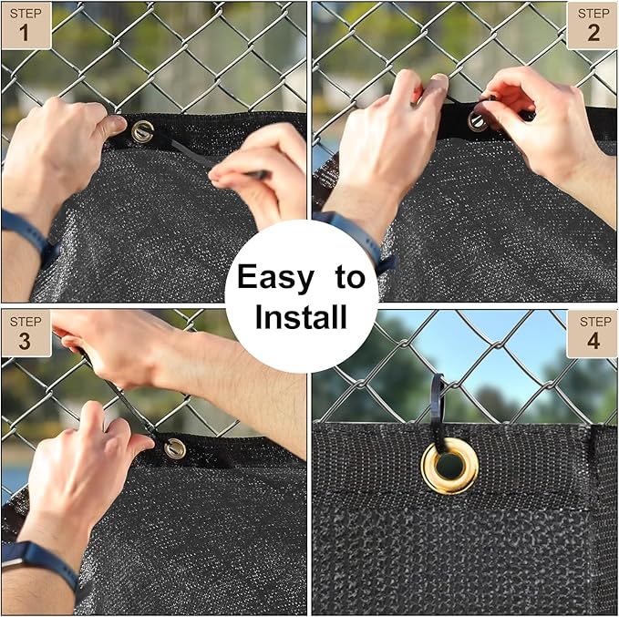 UPGRADE Privacy Fence Screen 5'x60' Dark Grey Outdoor 90% Visibility Blockage - Image 5