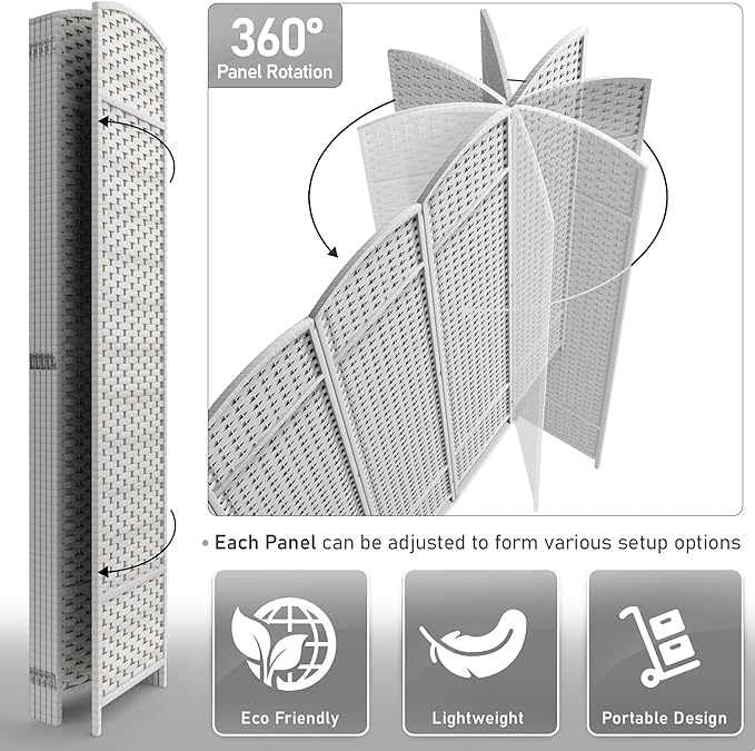 Sorbus 6 Panel Room Divider 6 ft. Tall - Image 7