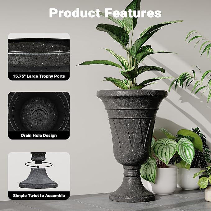 23" Tall Planters for Outdoor Plants Set of 2, Planter - Image 4