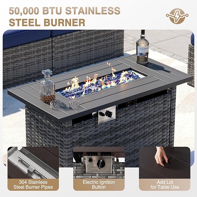 Aoxun Patio Furniture Sets, 12-Piece Outdoor Patio Furniture - Image 3
