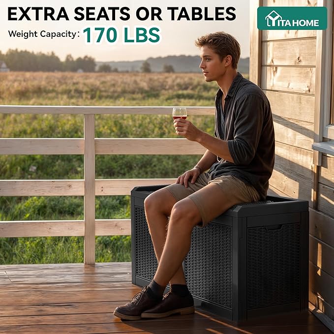 YITAHOME 32 Gallon Deck Box, Resin Storage - Image 3