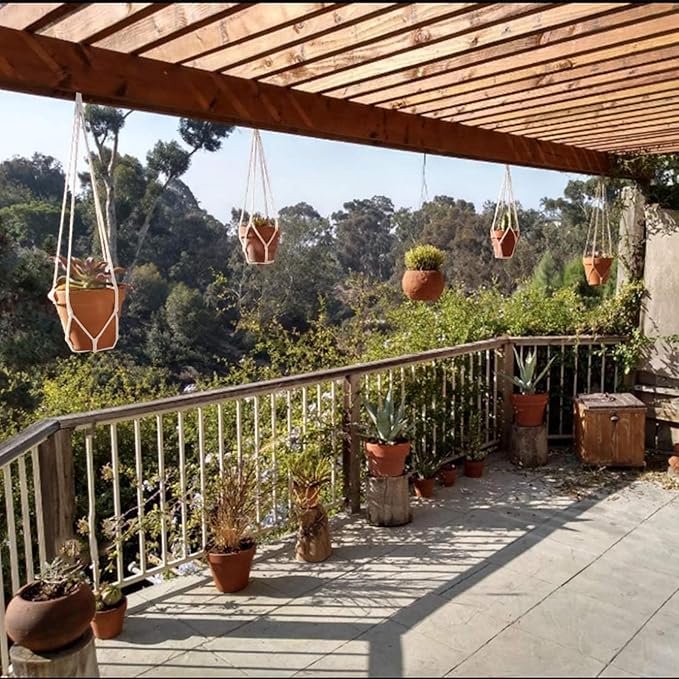 Macrame Plant Hanger 5 Pack Hanging Planters - Image 6