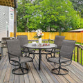 Sophia & William Patio Dining Set 5 Pieces, 4 x Patio Dining Chairs Textilene by SophiaWilliam