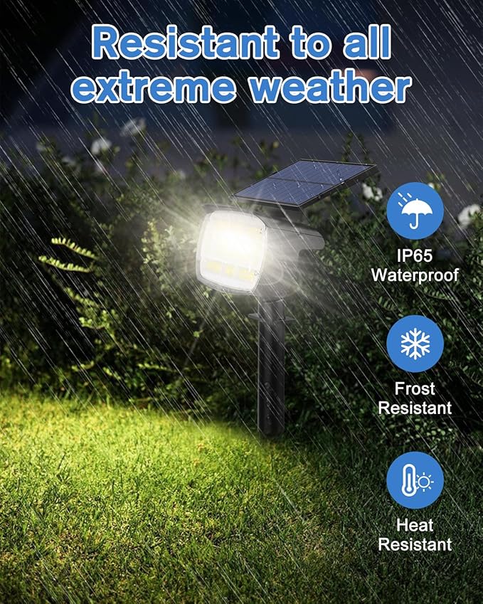 Fabrito Large Solar Spot Lights Outdoor 6 Pack, 1000 Lumens High Brightness - Image 6