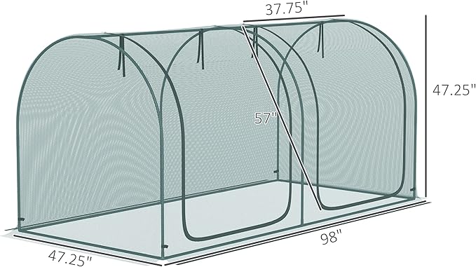 Outsunny 8' x 4' Crop Cage, Plant Protection Tent - Image 7