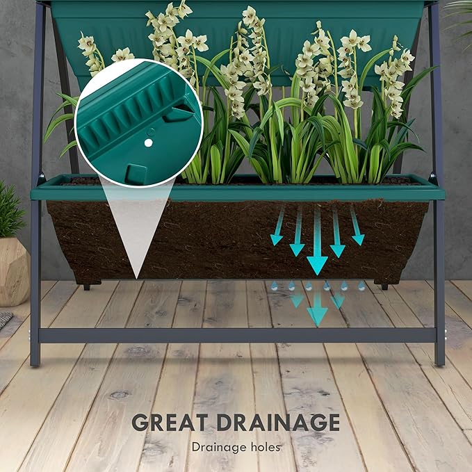 Outsunny Raised Garden Bed, 4 Tier Vertical Garden Planter Set, 4 Outdoor - Image 5