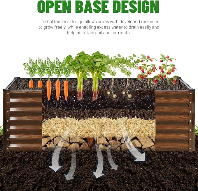 SnugNiture Galvanized Raised Garden Bed 8x4x2FT Outdoor Large Metal Planter Box - Image 5