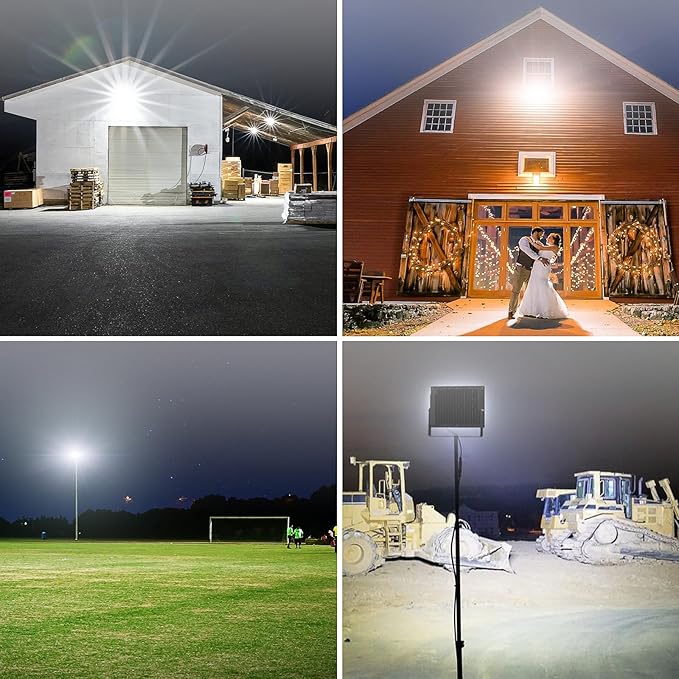 Olafus 2 Pack 300W LED Flood Light Outdoor, Super Bright Outside Floodlights - Image 7