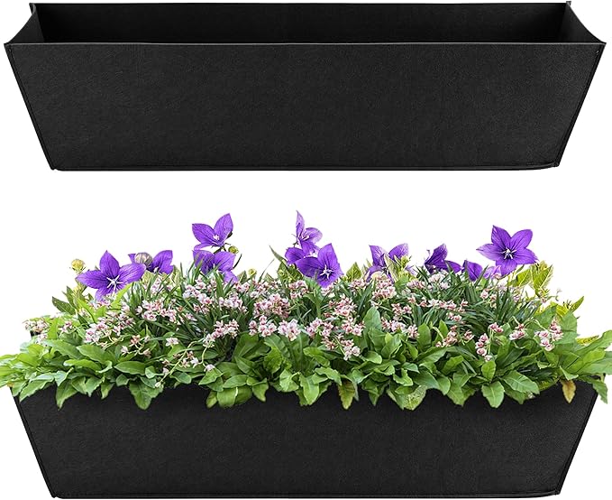 Adnee 2 Pcs 30 Inch Fabric Plant Window Box Liners-Rectangular Non-Woven by Adnee