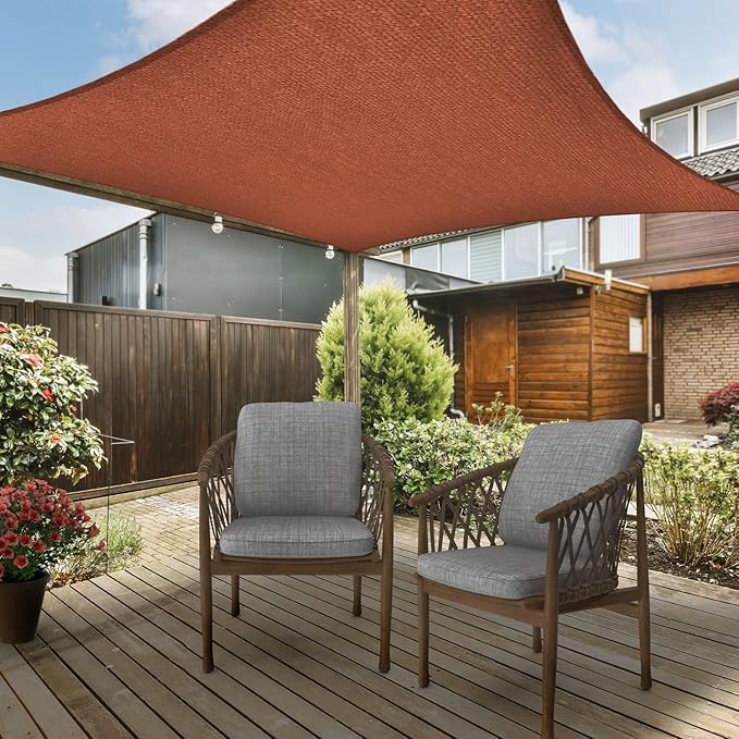 AsterOutdoor Sun Shade Sail Rectangle 12' x 12' UV Block Canopy - Image 6