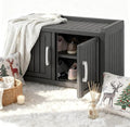 2-Tier Storage Bench, Waterproof UV-Resistant Outdoor Shoe Storage Cabinet by NBYSGO