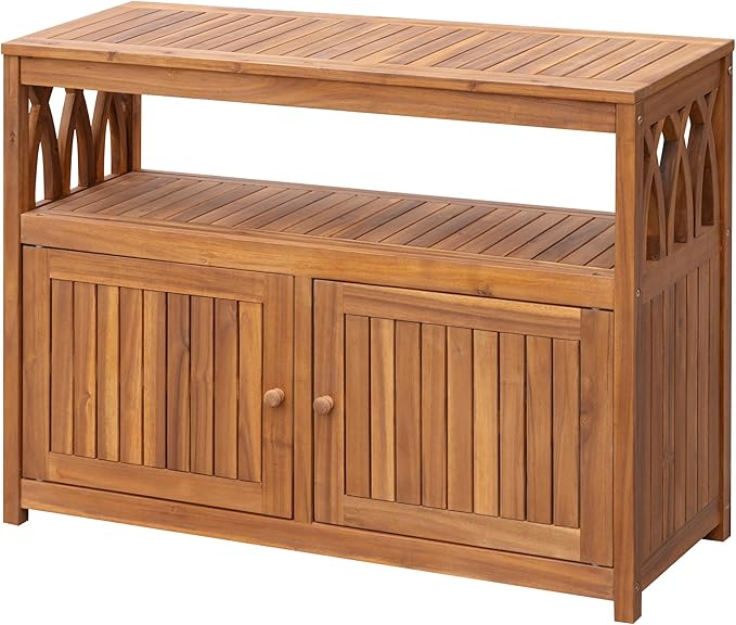 Greesum 2-Tier Outdoor Storage Cabinet in Acacia Wood, by BuynowfromGreesum