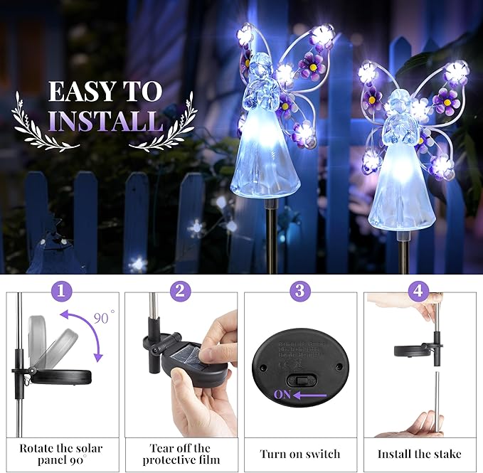 GIGALUMI Solar Angel Garden Stake Lights - Image 5
